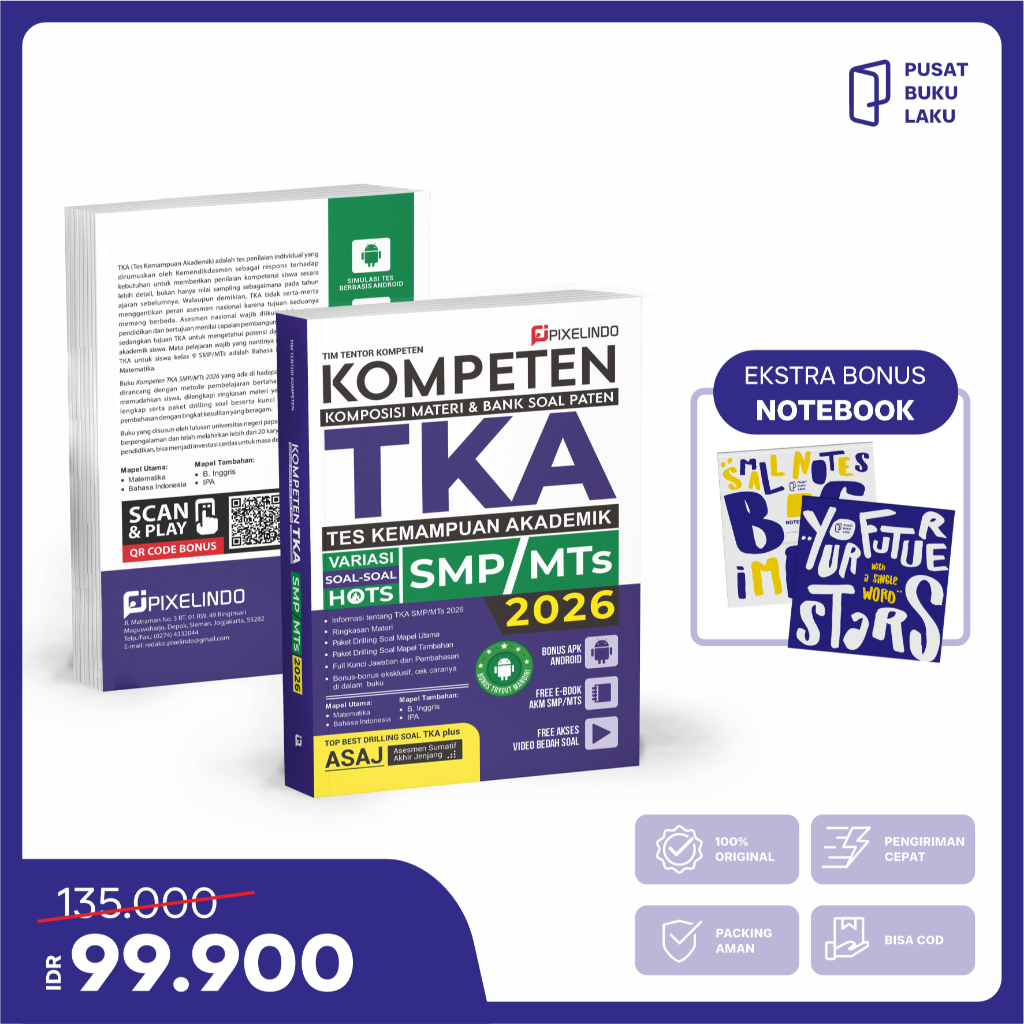 Buku Ujian TKA SMP/MTS - Prediksi Soal Ujian TKA SMP/MTS 2026 Sesuai Kisi-Kisi Resmi