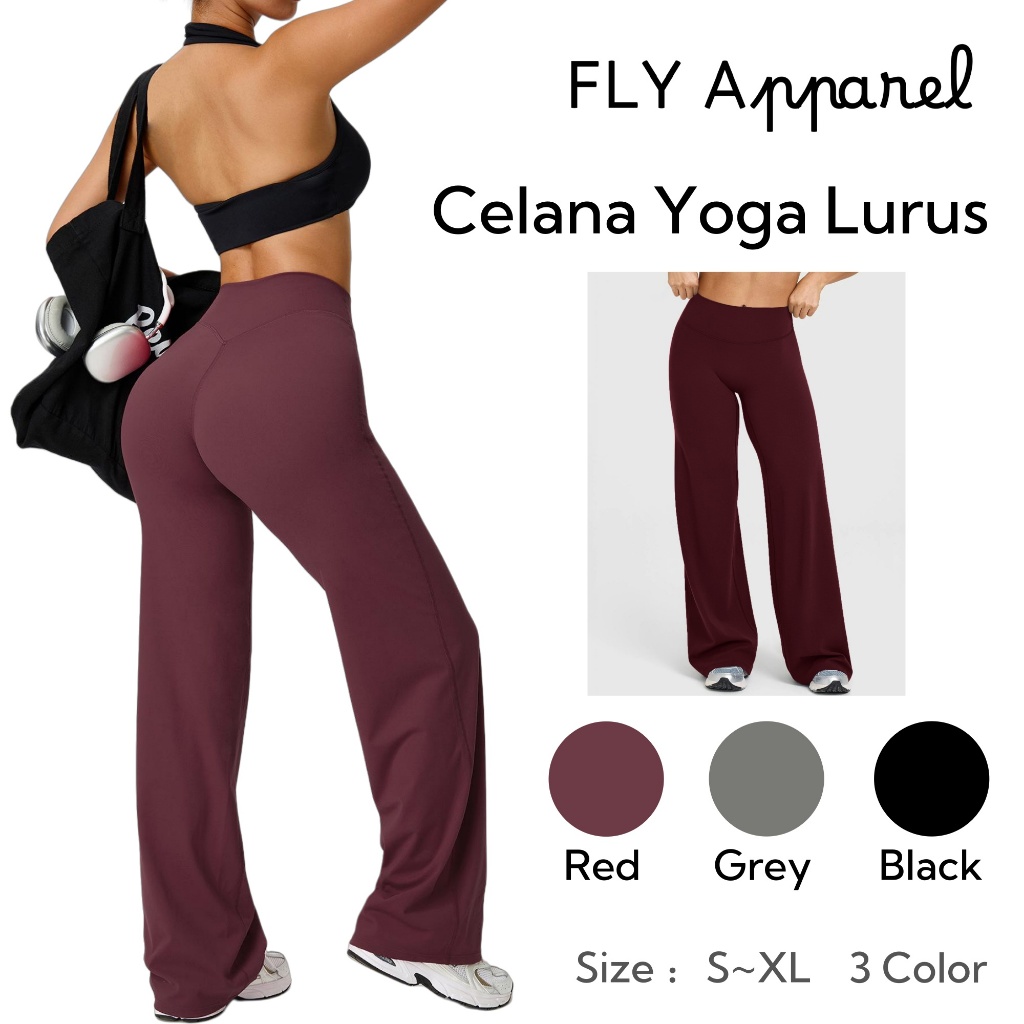 Celana Yoga Lurus Longgar Celana Yoga Wanita  High-Waist Yoga Wanita/Celana Olahraga Luar Ruangan/Ce
