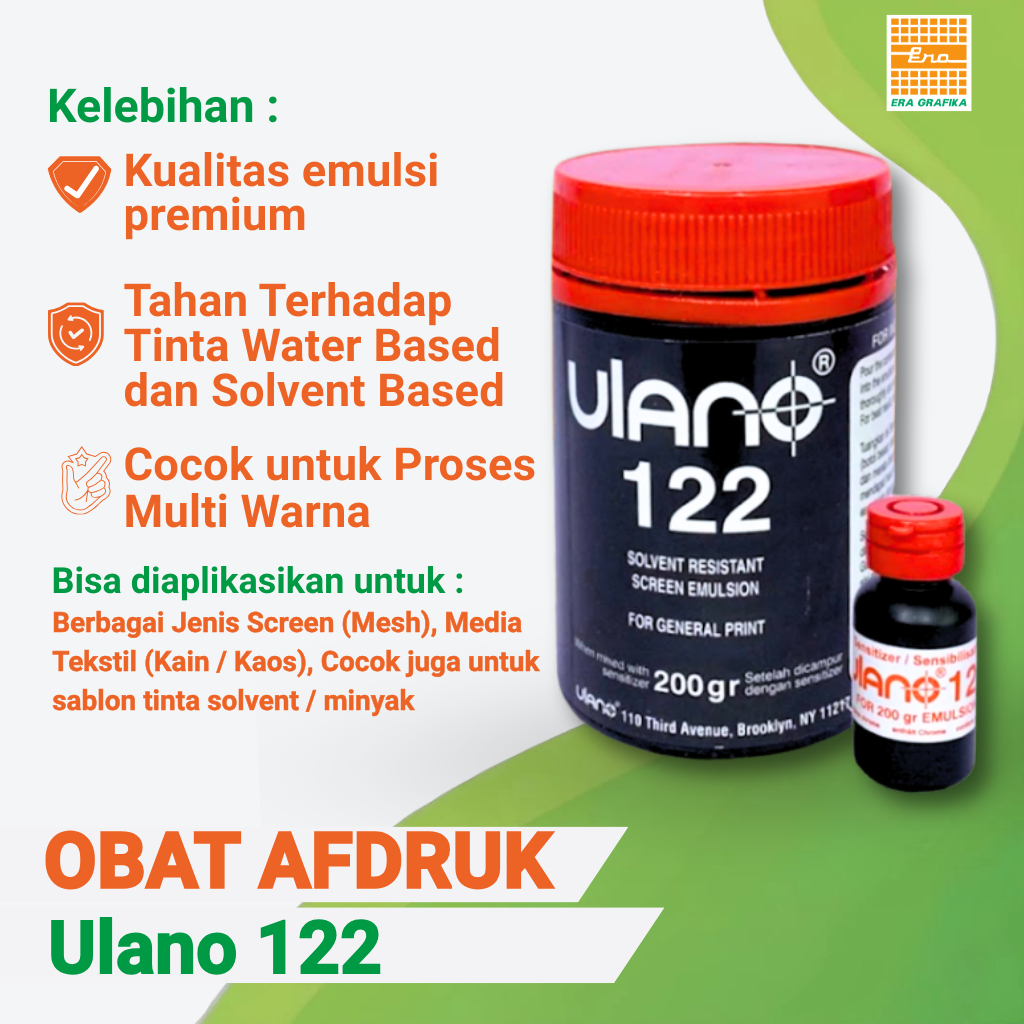 OBAT AFDRUK SABLON | ULANO 122 (SOLVENT BASE) - 200GR
