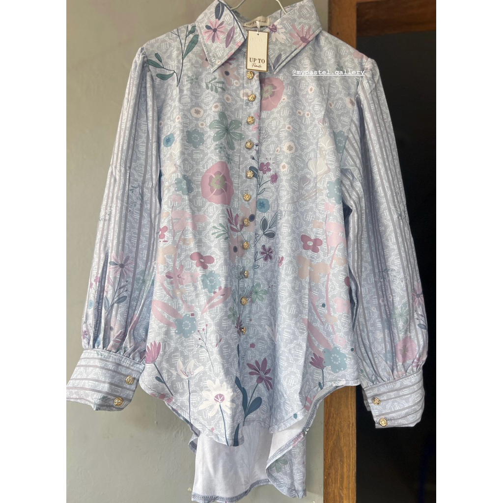 NEW KEMEJA WANITA PRINTING BUNGA COKSU BY TALUBA ATELIER / ATASAN KEMEJA WANITA DUSTY PINK BY GHANIF