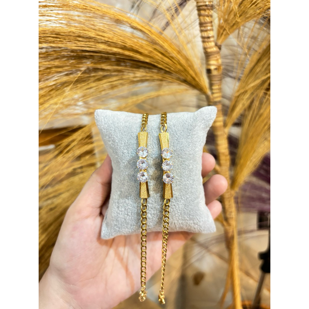 Gelang Titanium Permata Putih