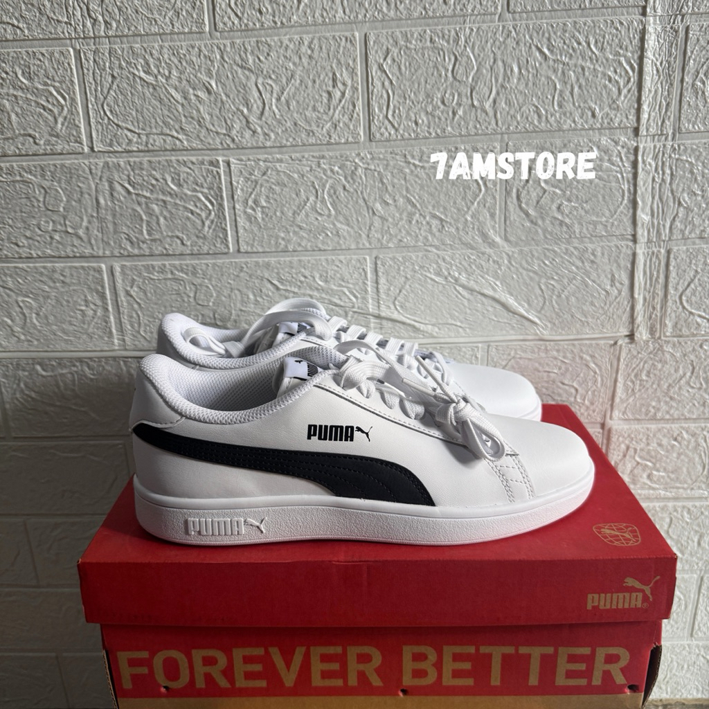 Sepatu Puma Smash V2 L White Black