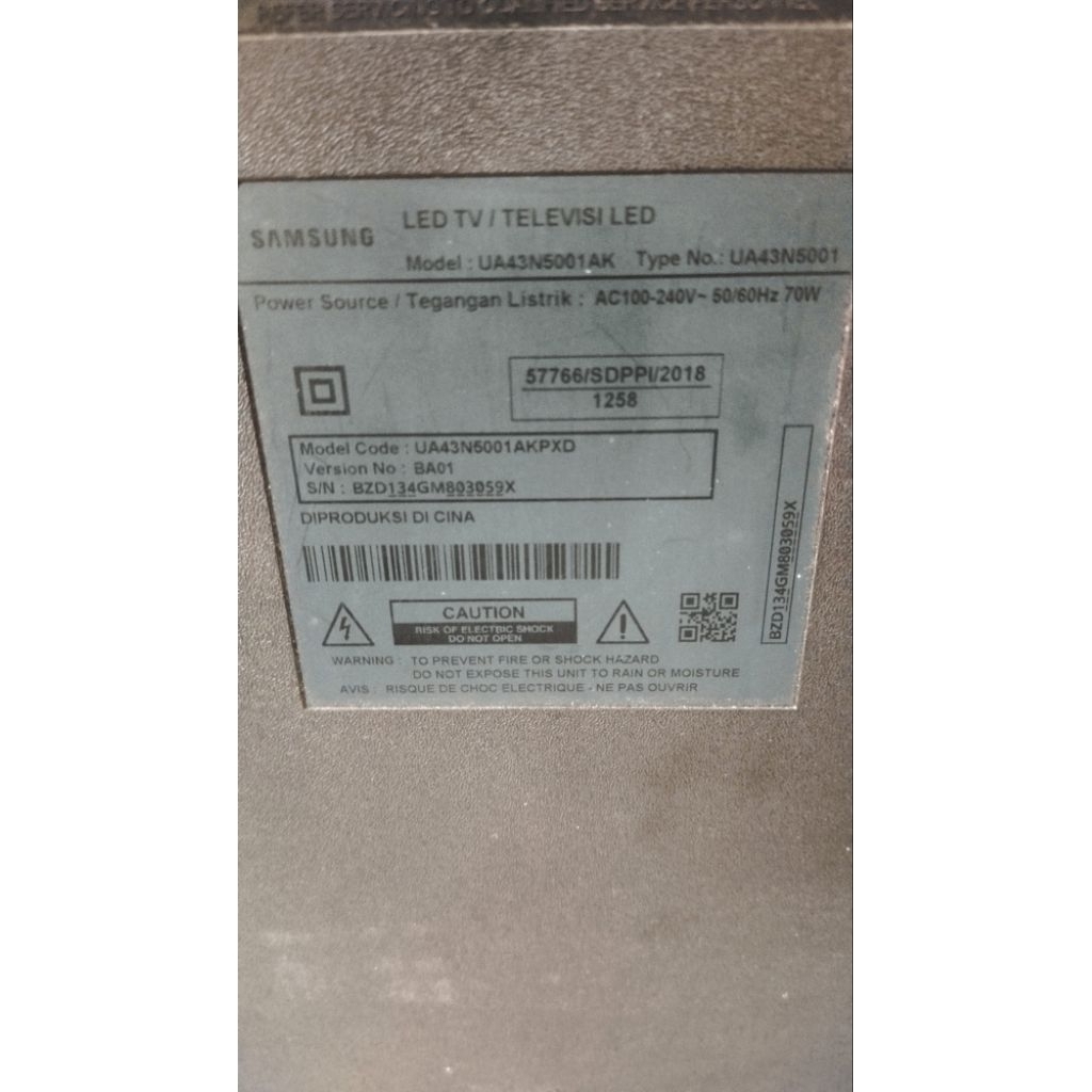 tv samsung 43 rusak layar