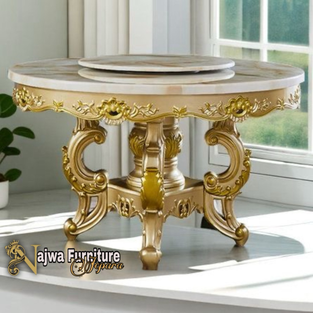 MEJA FOYER GOLD MEJA MARMER TABLE FOYER WHITE MARBLE