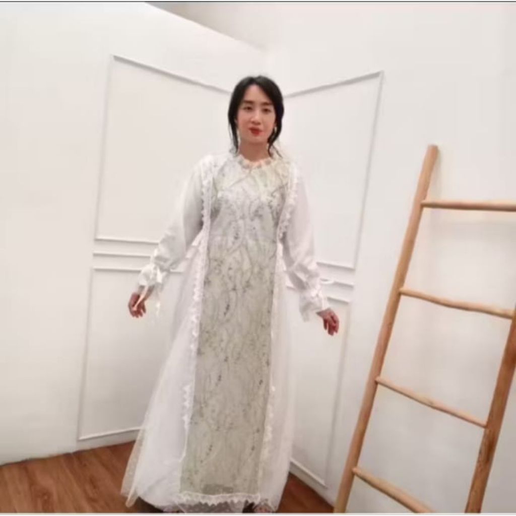 Anesya Dress / Dress Kondangan / Baju Hari Raya / Dress Kombi Brokat Model Koreanstyle Busana Muslim