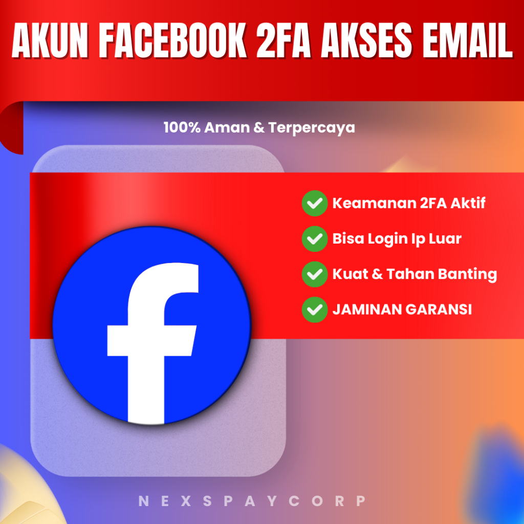 Akun facebook 2fa dengan akses email | akun fb | akun facebook email bisa diakses BERGARANSI