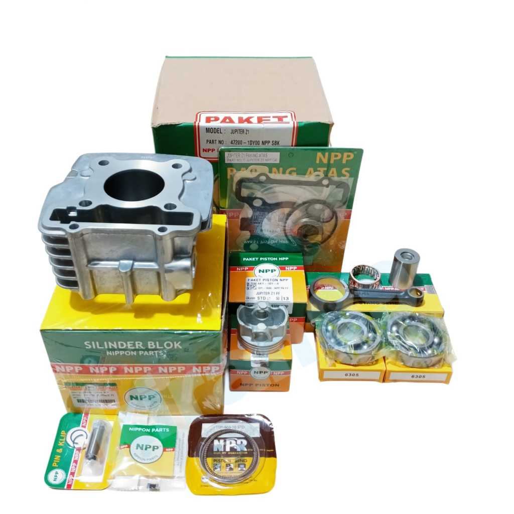 BLOK SEHER BORING SILINDER JUPITER Z1+PISTON KIT+STANG SEHER BEARING+TOPSET+SEAL KLEP 1DY ORI NPP