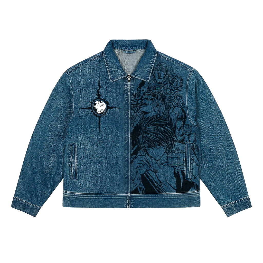 Faith Industries "L Lawliet" Blue Washed Denim Jacket