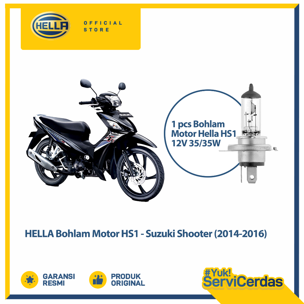 Bohlam Motor Hella Suzuki Shooter 2014-2016 HS1 12V 35/35W PX43T Standard - Lampu motor