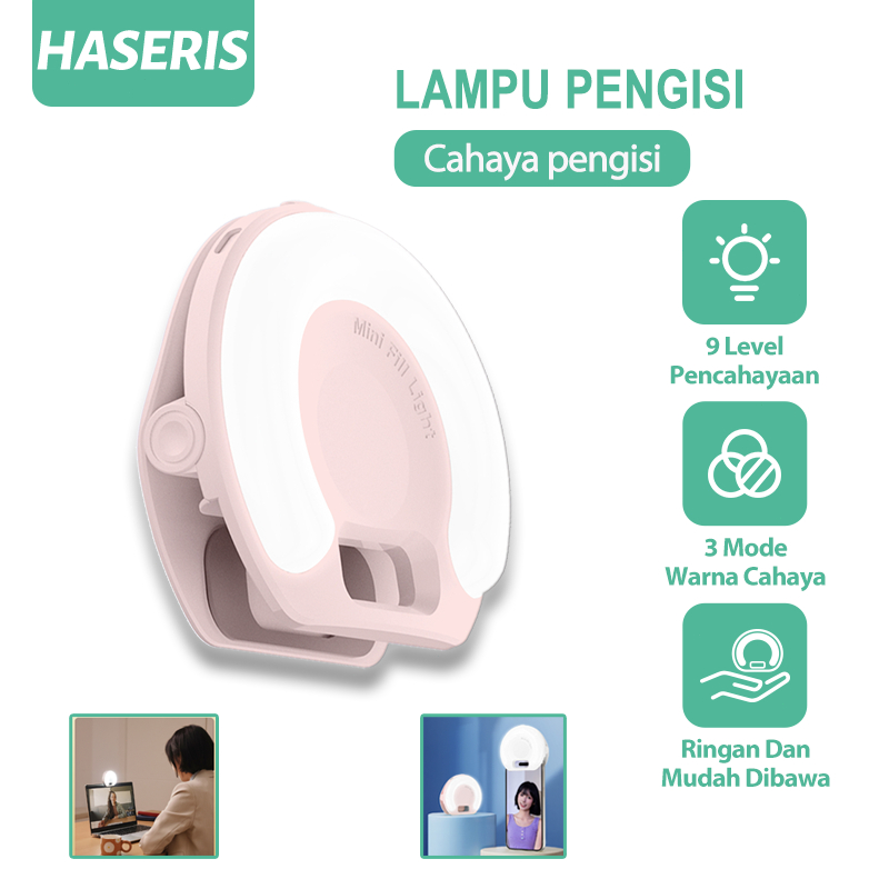 HASERIS Lampu LED Ring Kecantikan Selfie Mini  untuk Kamera Ponsel Laptop