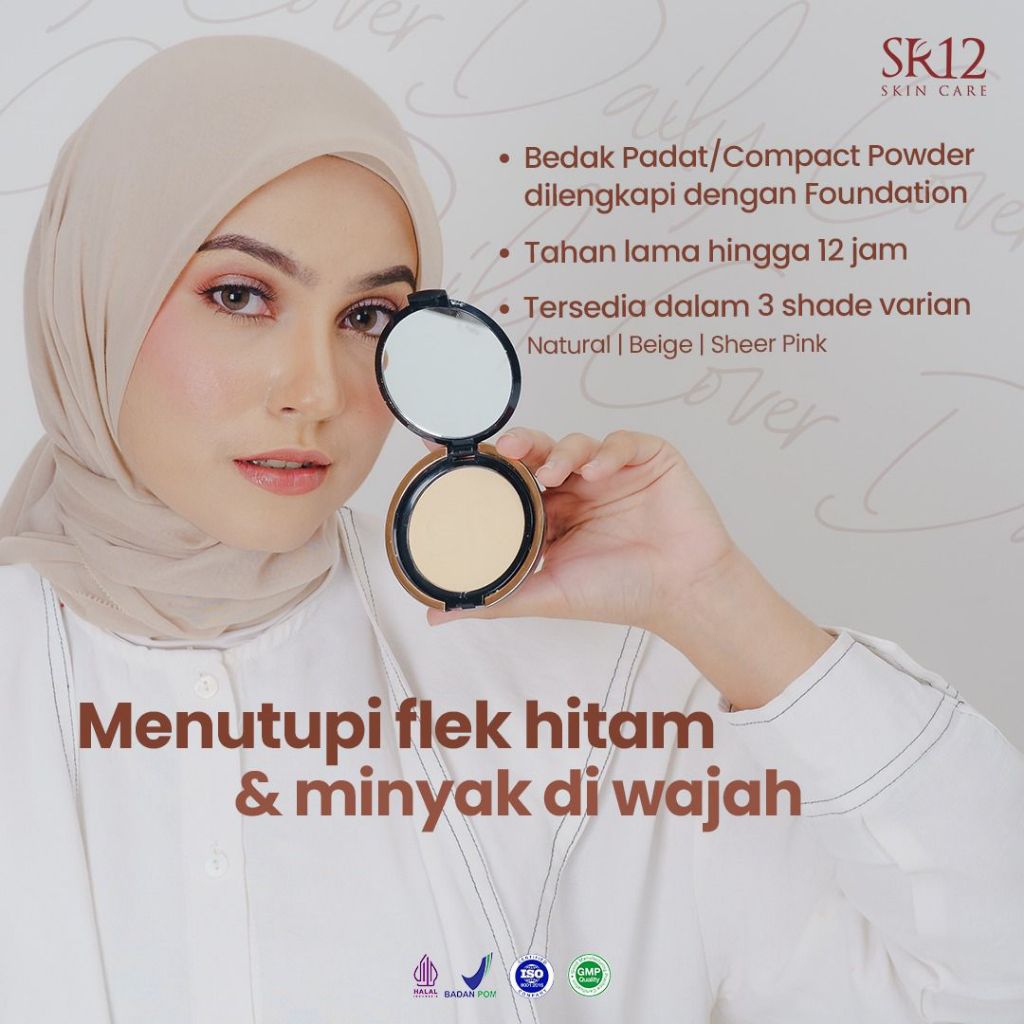SIAP KIRIM, KAMI DISTRIBUTOR RESMI Daily Cover SR12 Foundation Bedak super anti luntur seharian Beda