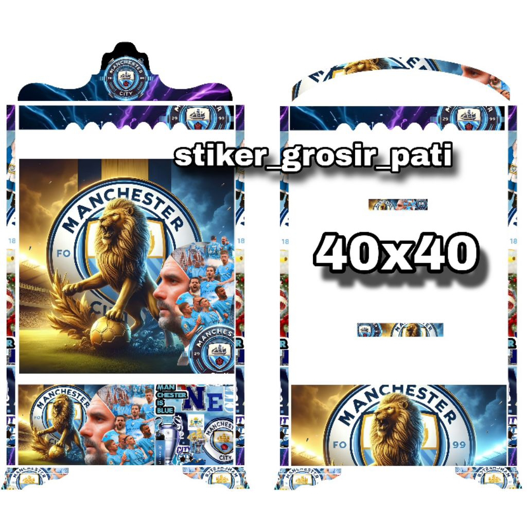 STIKER DECAL SANGKAR KOSAN UKURAN 40X40 Motif MANCESTER UNITED