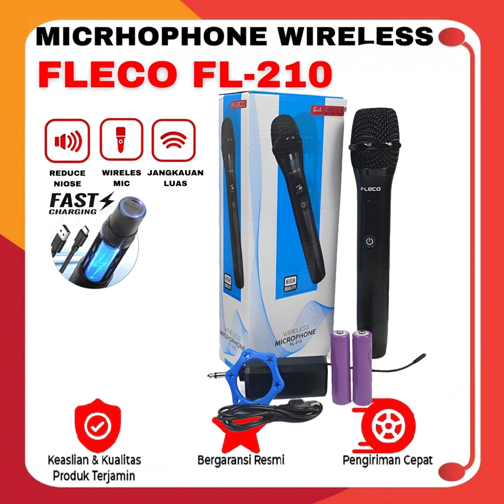Mic Mikrophone Single Wireless Fleco FL-210