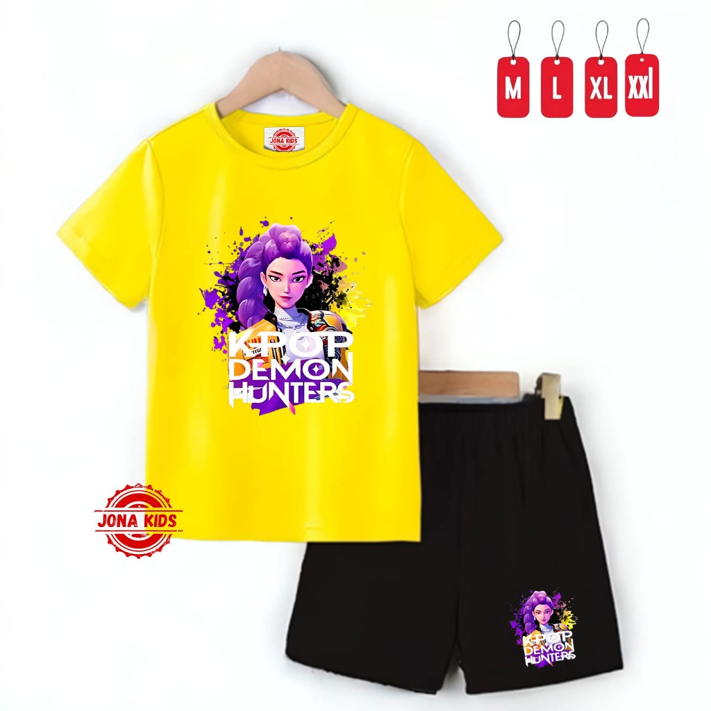 Stelan Anak Motif Kpop Demon Hunter Rumi / Baju Anak -Anak / Set Anak