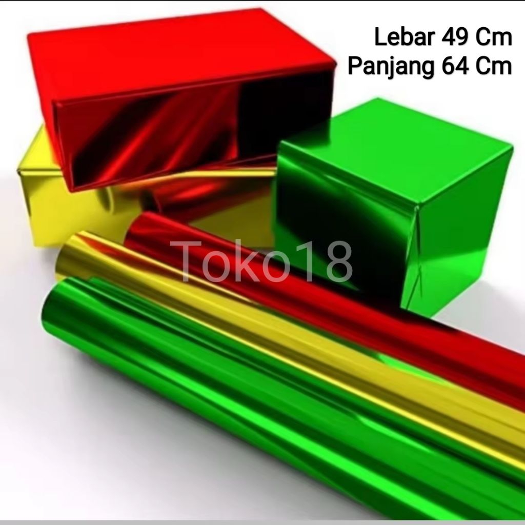 5 Lembar Kertas Metalik / Kertas Kado Metalik / Sampul Metalik Warna