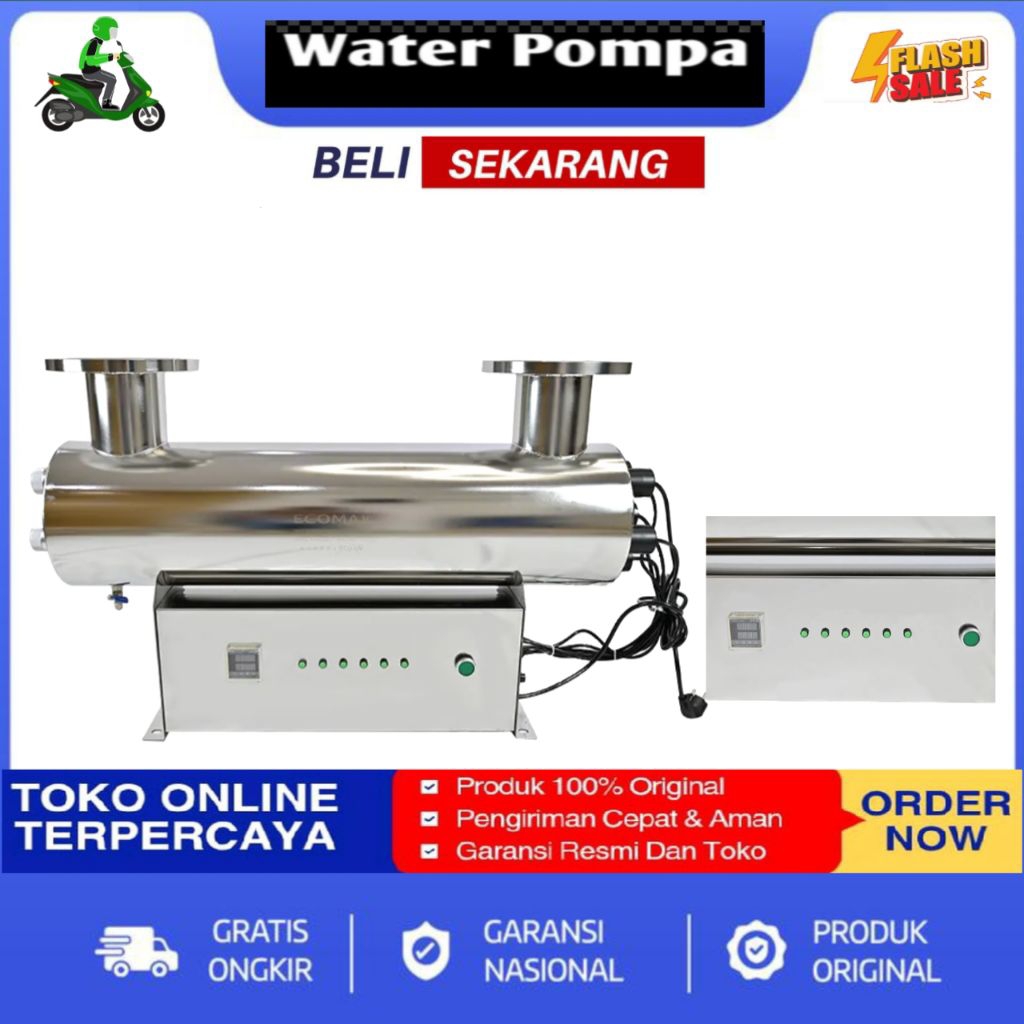 LAMPU UV 100GPM SS + PANEL 304 UV 22M3/JAM ULTRAVIOLET UV 100 GPM