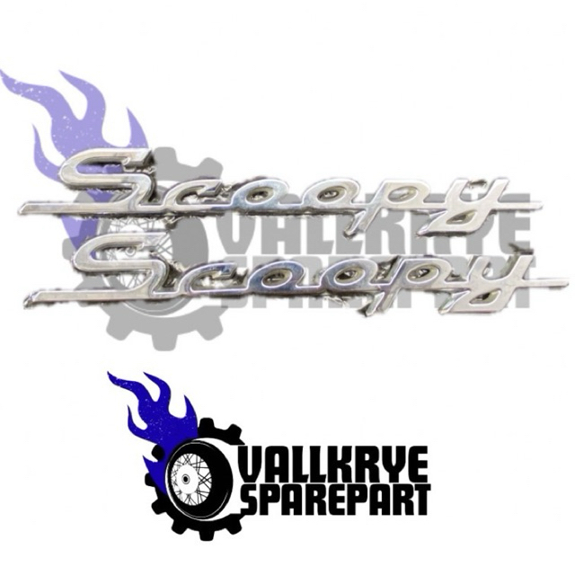Vallkrye Sparepart - LOGO EMBLEM SCOOPY 3D (LOGO TIMBUL) 2014-2016 SATU SET KANAN KIRI - ORIGINAL SE