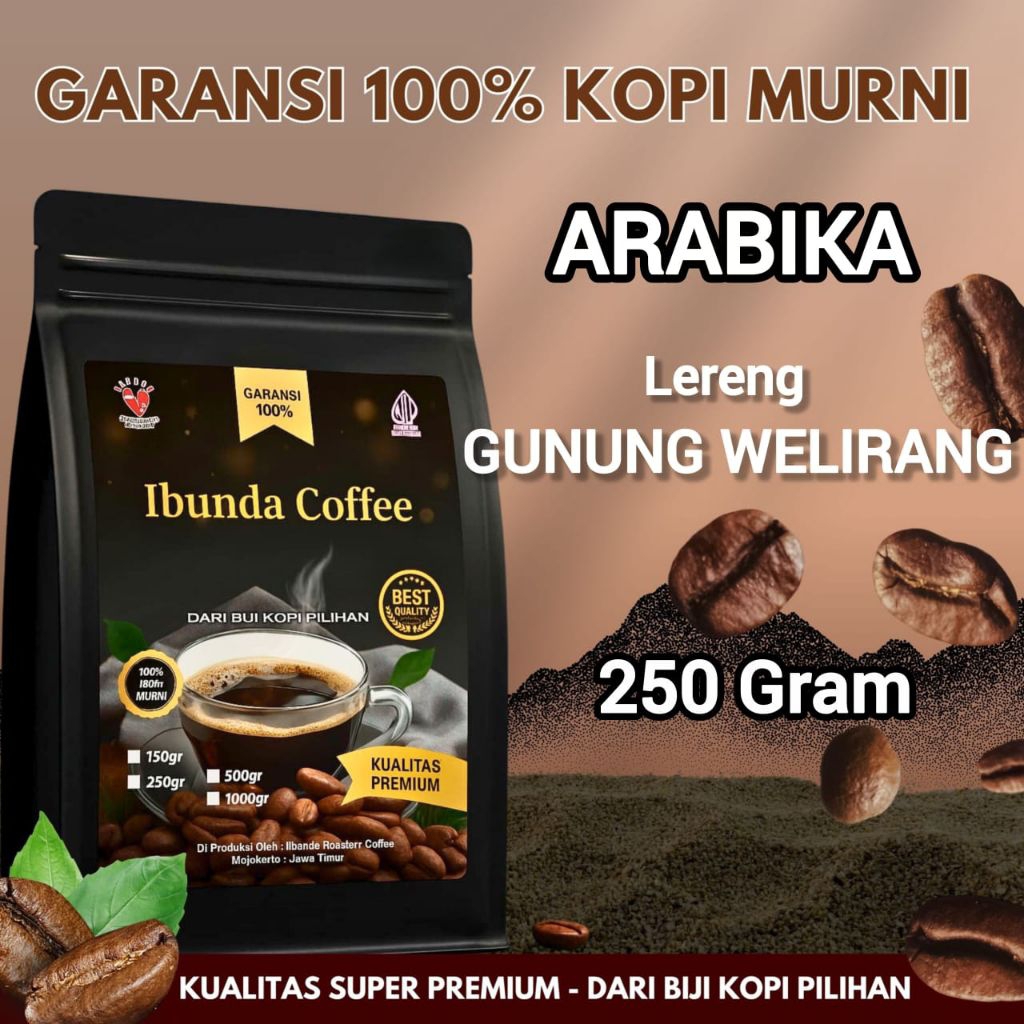 Ibunda Coffee - Biji Kopi Bubuk Arabika Gunung Welirang Murni Kualitas Terbaik - Kopi Arabica Lereng
