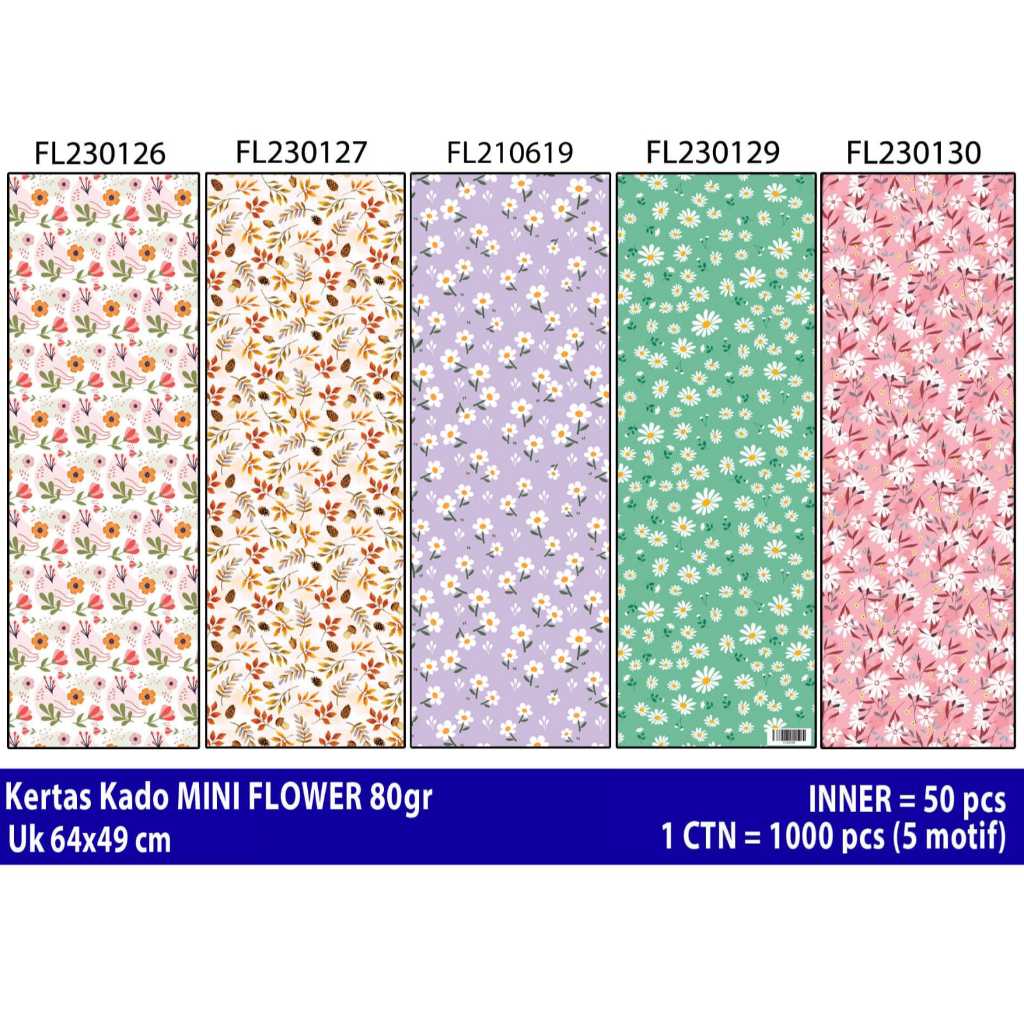 kertas kado motif bunga