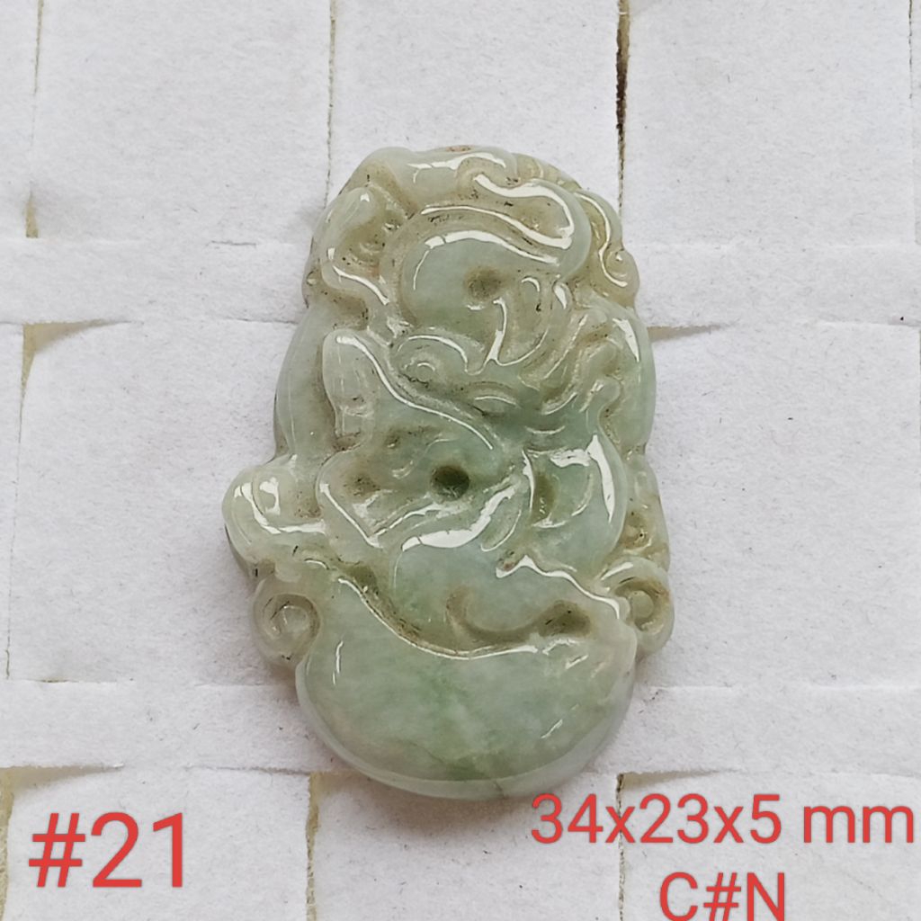 liontin batu natural jedeite jade type A/B. batu giok Burma #21