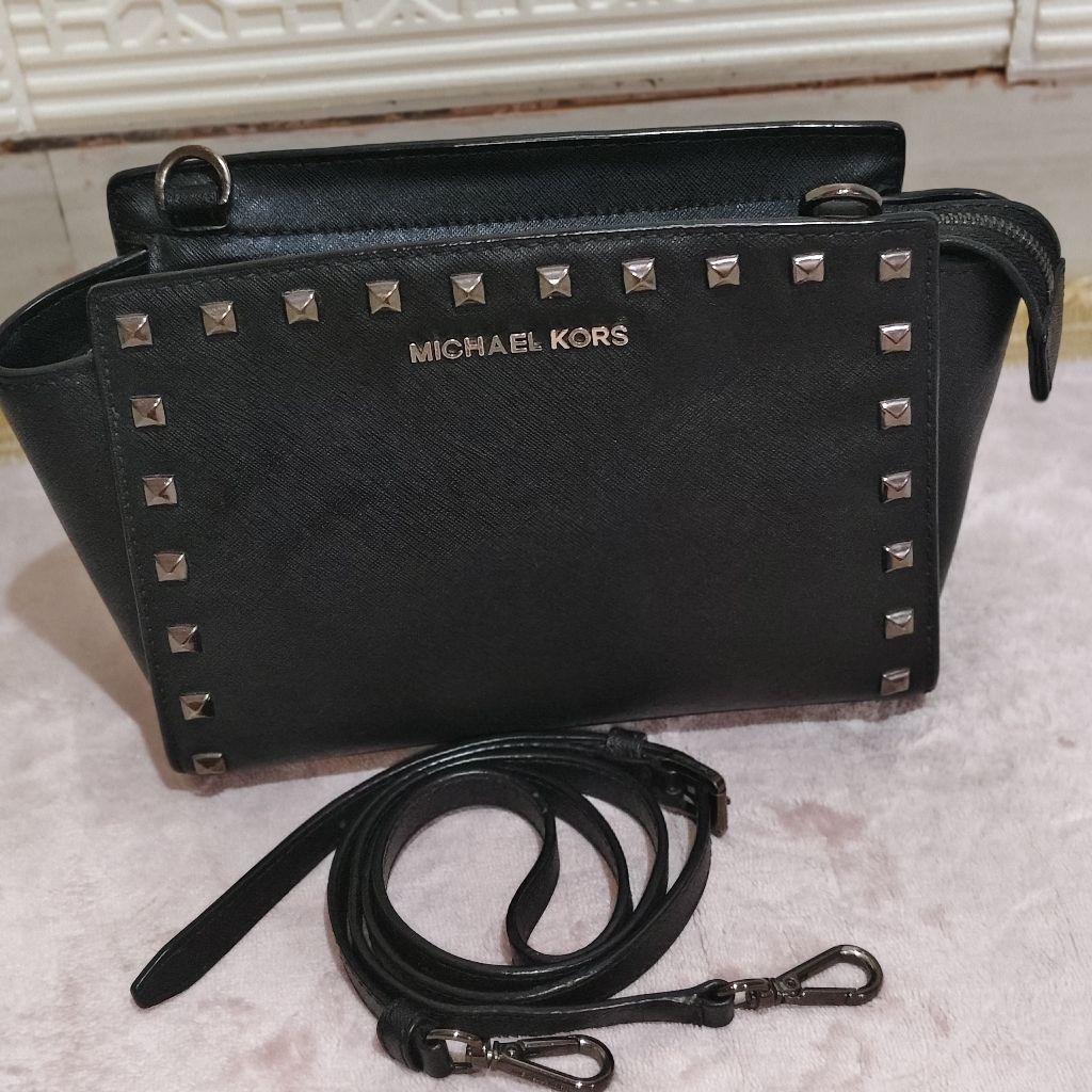 Tas Preloved MK Selma Studd #Black Hardware#