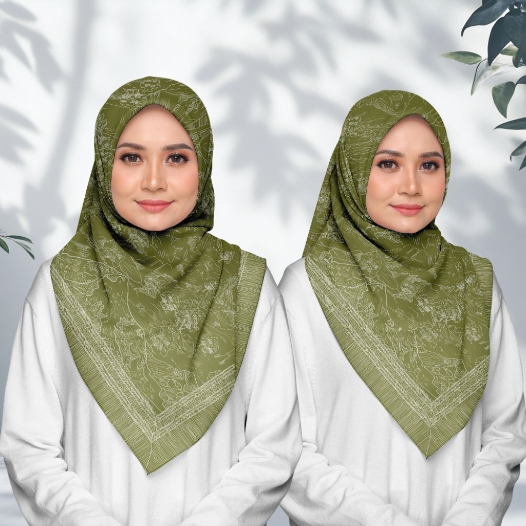 hijab segiempat voal motif terbaru kerudung jilbab motif gn army