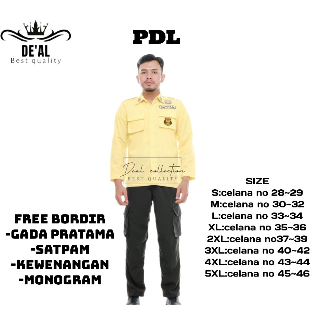 SETELAN SATPAM SERAGAM PDL SATPAM KREM/PDH SATPAM TERBARU 2023/SERAGAM SATPAM TEBAL/BAJU SATPAM PREM
