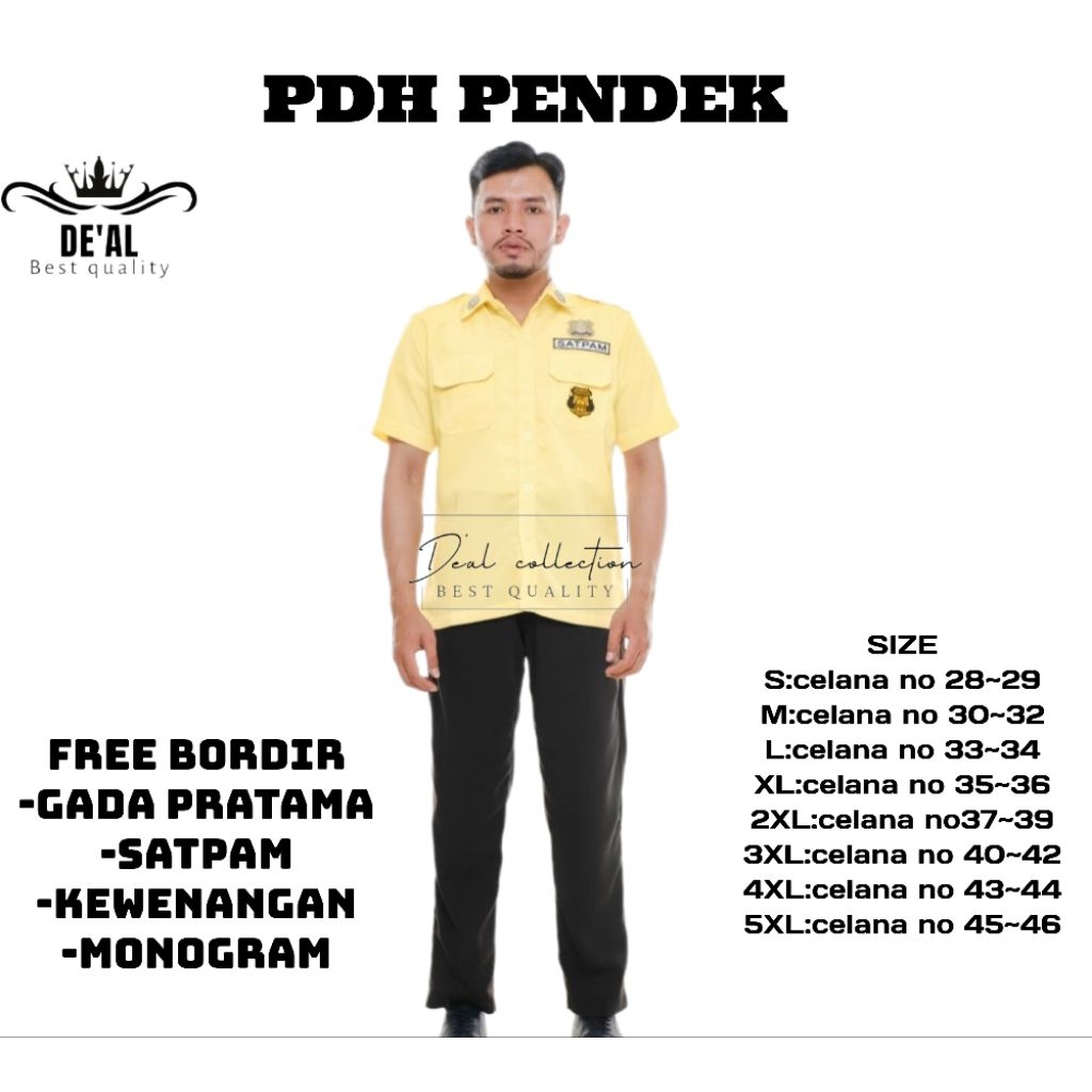 seragam pdh satpam cream/setelan pdh satpam coklat tua/celana satpam pdh coklat/seragam cream satpam