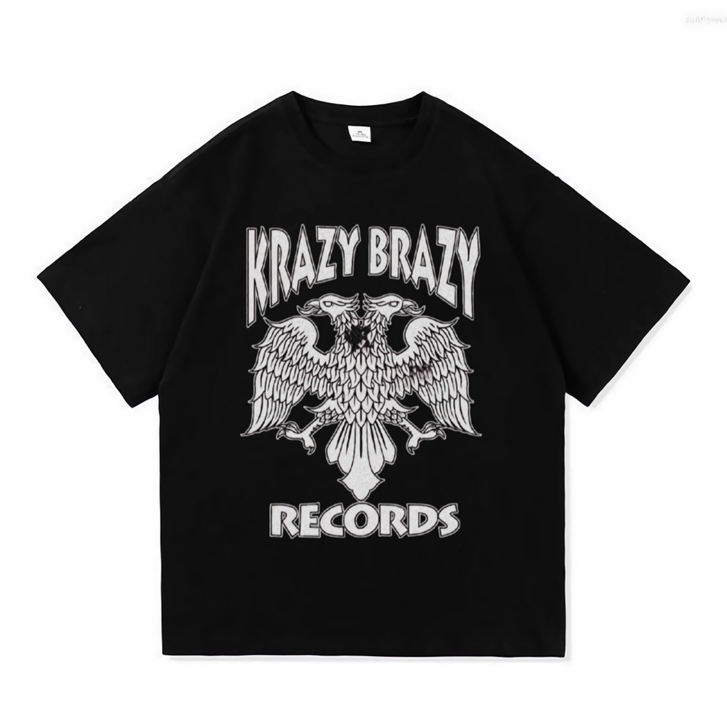 Kaos Krazy Brazy Record Merchandise Unofficial - T-Shirt Krazy Brazy Black