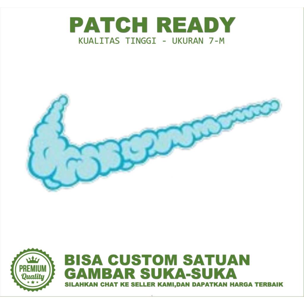 EMBLEM PATCH BORDIR GAMBAR LOGO NIKE EMBROIDERY TESTIMONI-BC