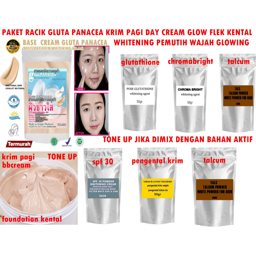 PAKET KRIM PANACEA KRIM PAGI DAY CREAM GLOWING TONE UP CREAM KRIM GLOW FLEK PEMUTIH JERAWAT WAJAH FL