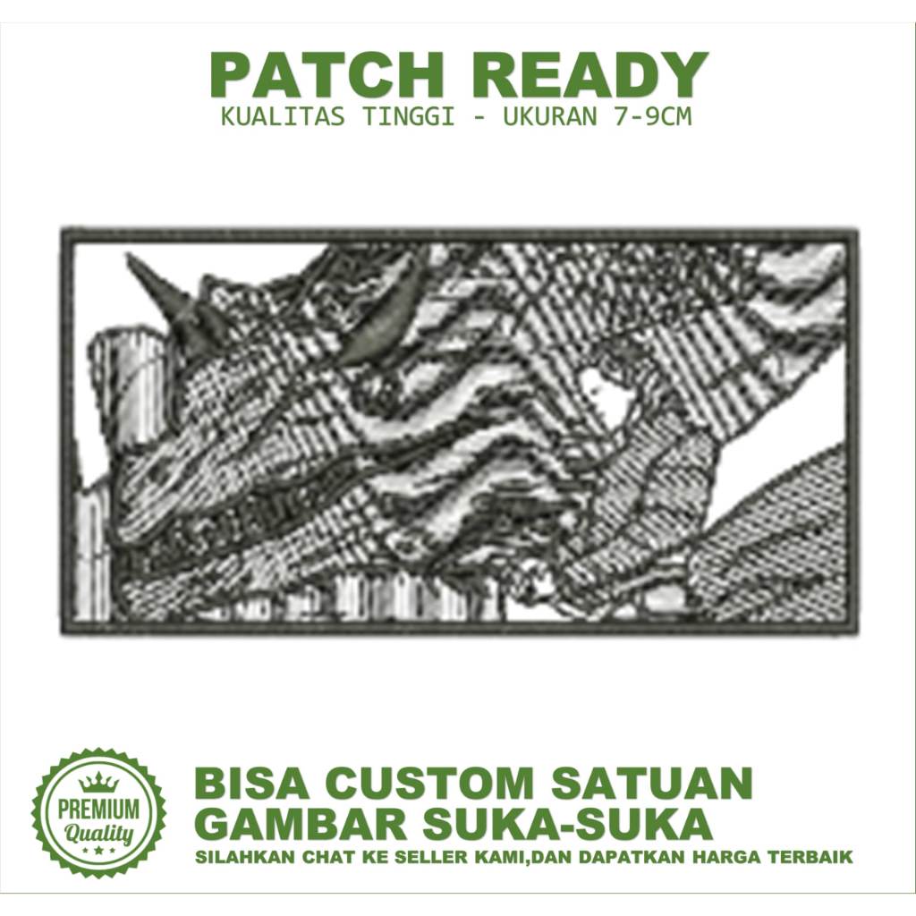 EMBLEM PATCH BORDIR GAMBAR NAGA EMBROIDERY TESTIMONI-BC