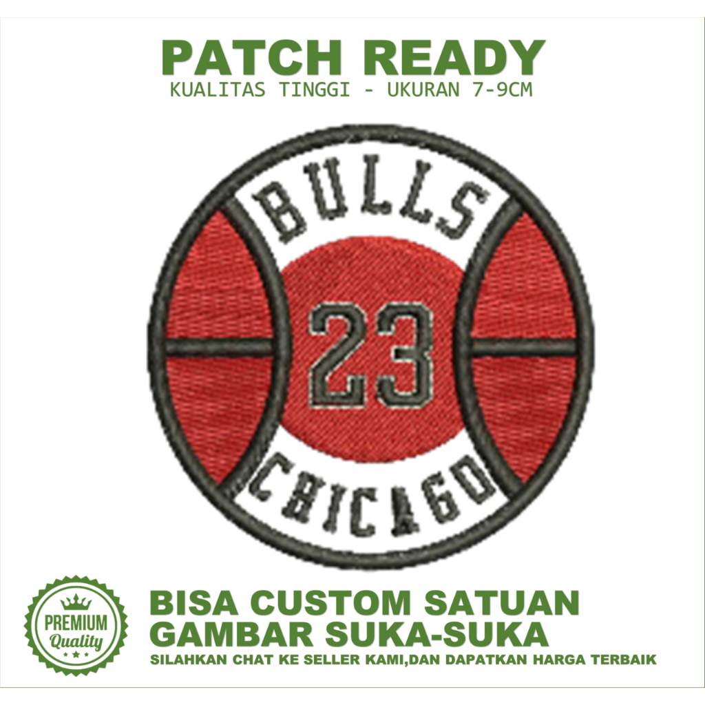 EMBLEM PATCH BORDIR GAMBAR BULS CHICAGO EMBROIDERY TESTIMONI-BC
