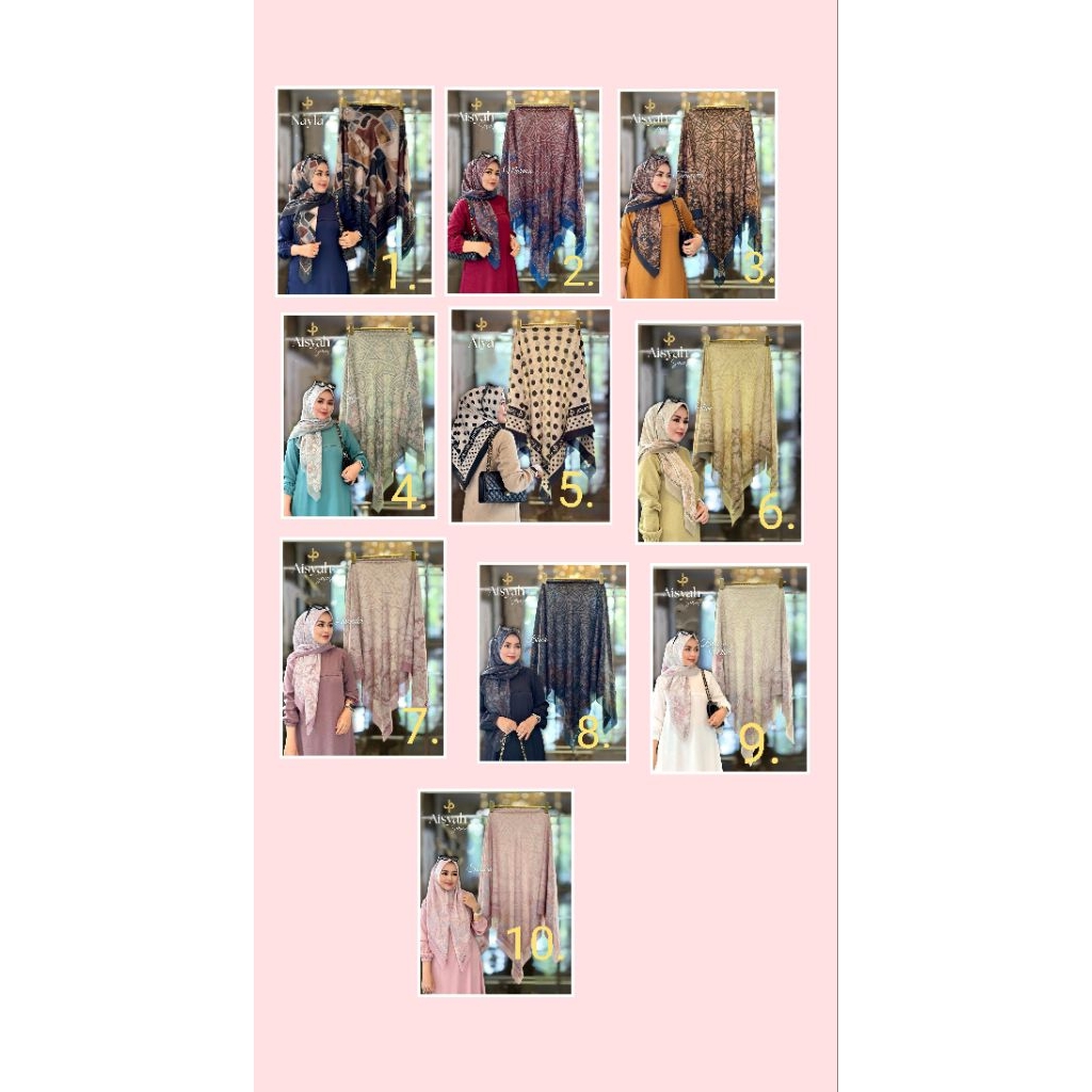 hijab segiempat/segiempat motif/journey motif/motif journey kw premium