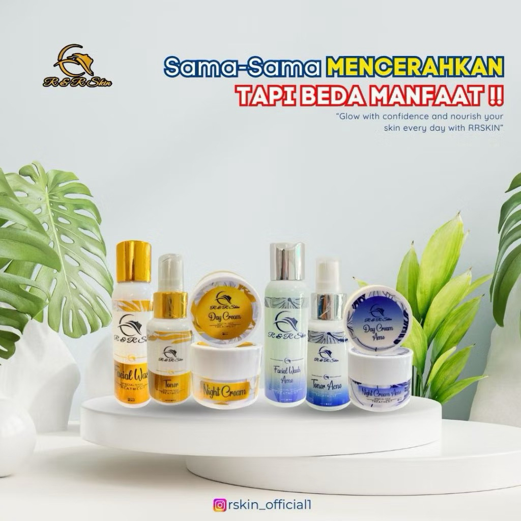 R & R SKIN RR SKIN Glow Skincare Cream Perawatan Kulit Normal Berjerawat Pemutih Pembersih Wajah RRs