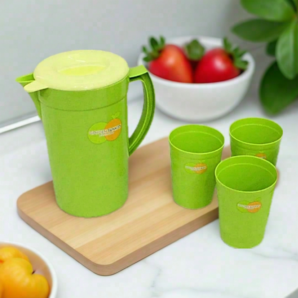 Golden Sunkist Set Teko Plastik KAB 3009 Dan Gelas Minum Plastik Kecil G 5015