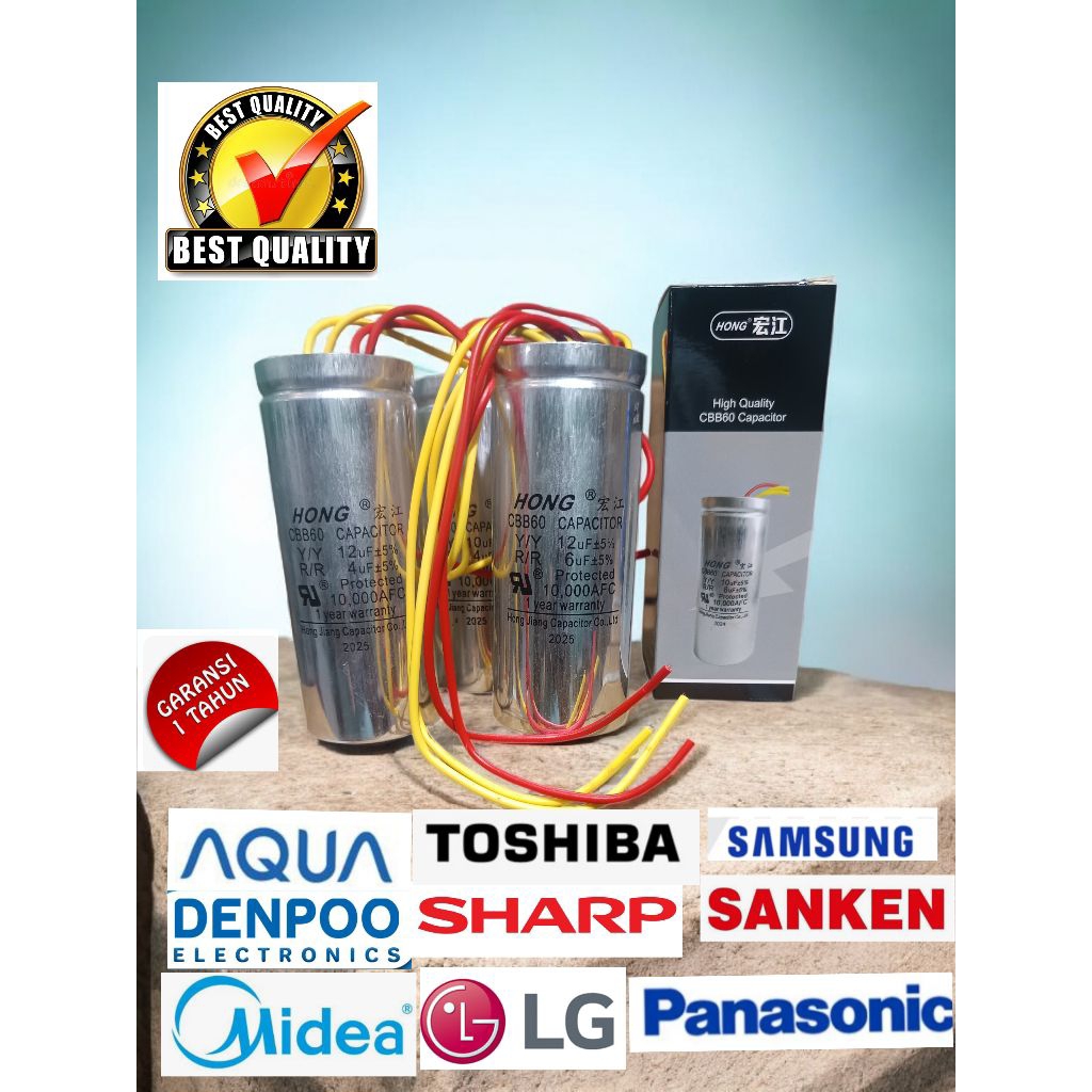 KAPASITOR MESIN CUCI XING CBB60,12UF+5UF, 12UF+6UF 450VAC 50/60HZ