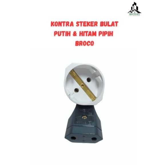 Kontra steker Arde Broco SNI Putih dan Kontra steker pipih / Gepeng Hitam