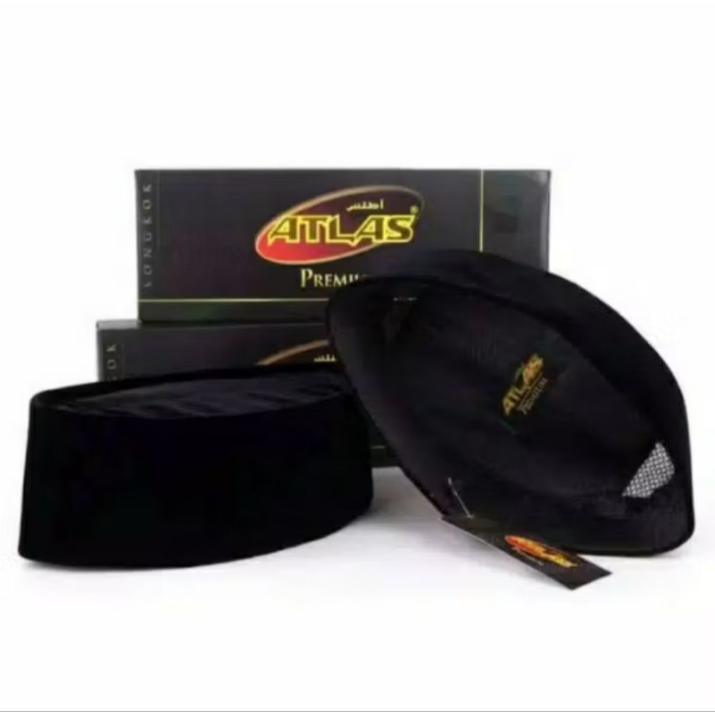 Peci Hitam Atlas - Peci Songkok Atlas Premium