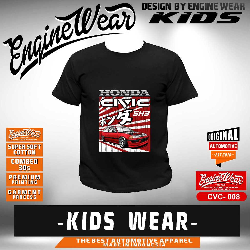 kaos anak honda civic nouva SH3 anak baju tshirt mobil honda civic nouva mrh