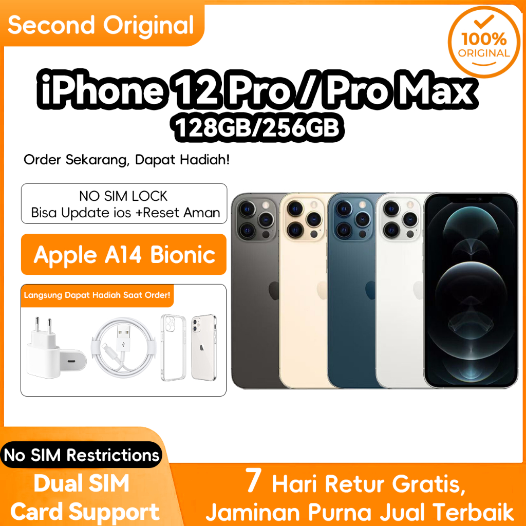 iPhone 12 Pro / 12 Pro Max Original Second | 128GB / 256GB | Mulus | Fullset | Garansi