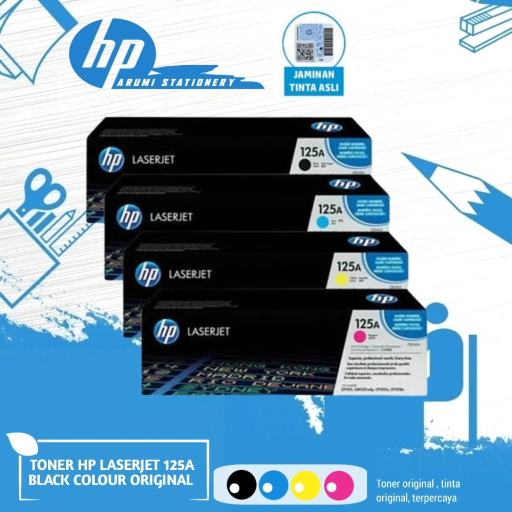 1 SET Toner HP 125A Original untuk Color LaserJet CP1215 CP1515n CM1312