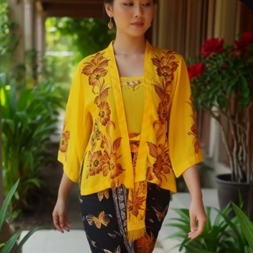 Bahan lembaran kebaya lukis/Bahan kain kebaya lukis/Kain Bahan  baju