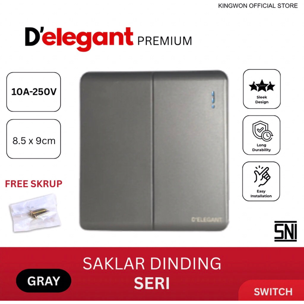 SAKLAR LAMPU MINIMALIS INBOW TANAM GRAY SERIES IB SERI SAKELAR RUMAH ELEGANT