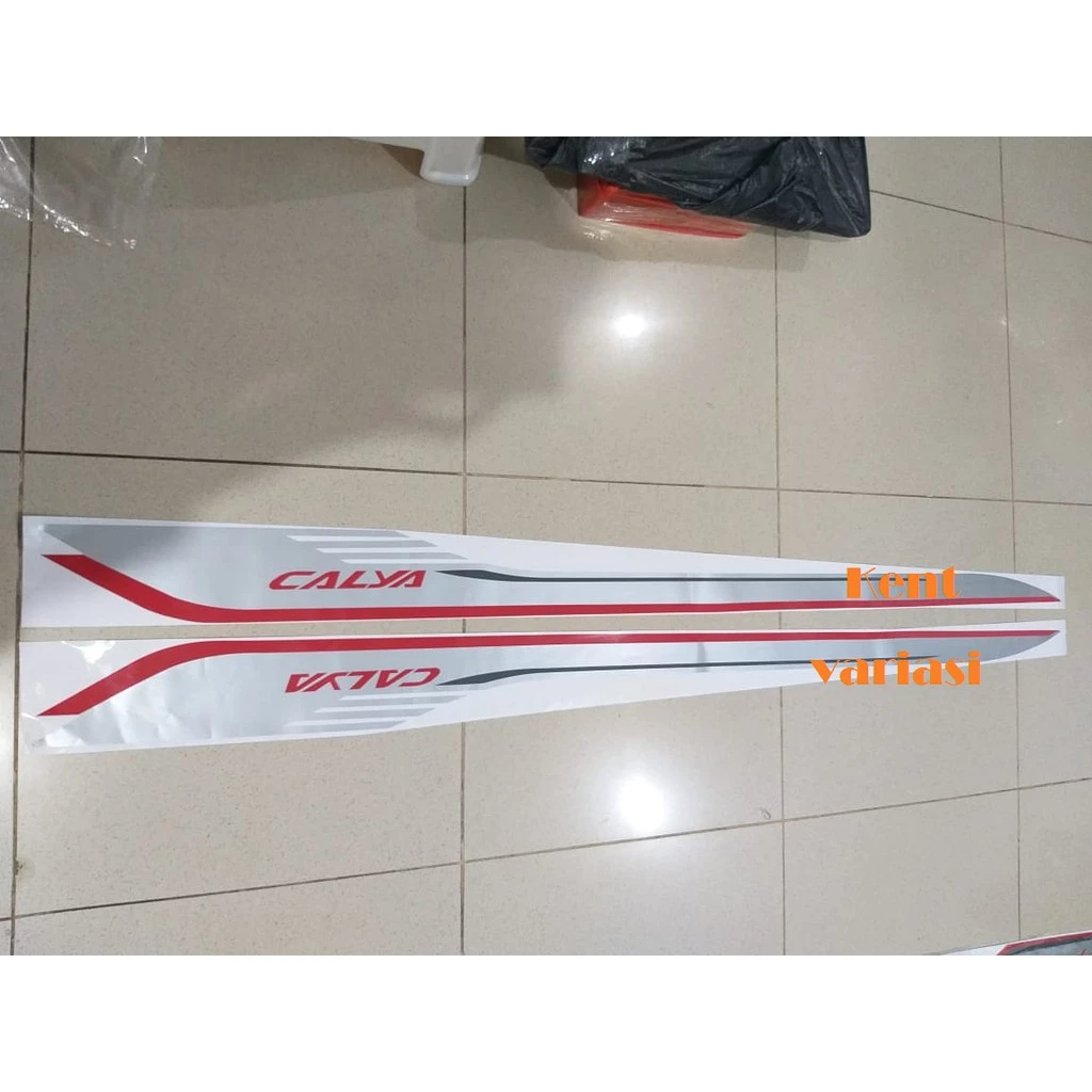 Stiker Body Samping Mobil Tulisan Calya / Sigra Silver - Hitam