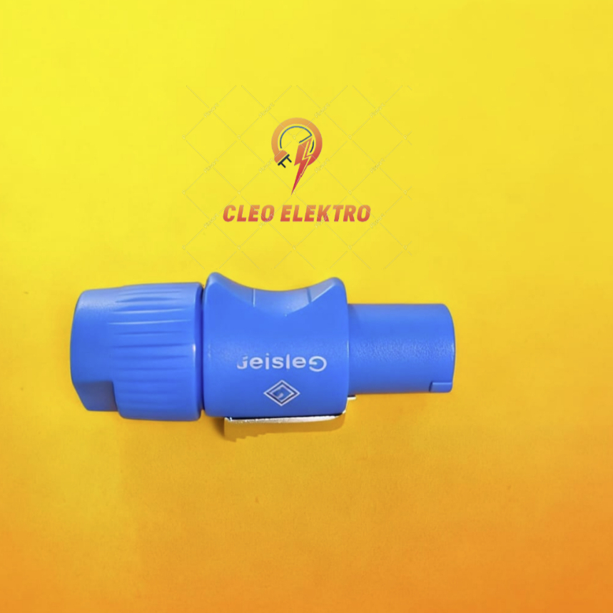 JACK JEK POWERCON LISTRIK SPIKON SPEAKON BIRU MALE GEISLER KUALITAS BAIK