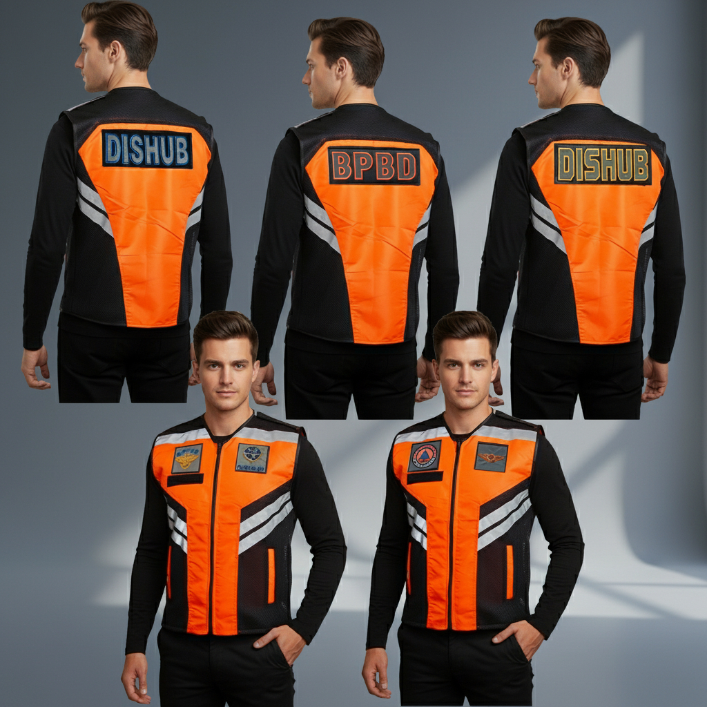 Gratis Bordir Nama - Rompi Dishub dan Rompi BPBD Dinas Lapangan Bahan Taslan Premium Anti Air Waterp