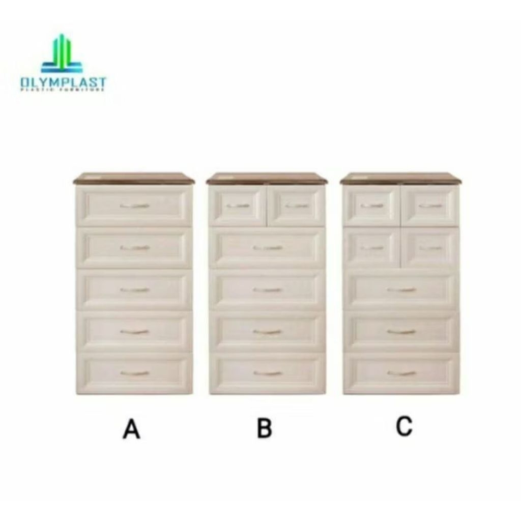 Laci Olymplast ODC Classic 05 / Laci Penyimpanan Plastik Klasik 5 Susun / Drawer Cabinet Serbaguna /