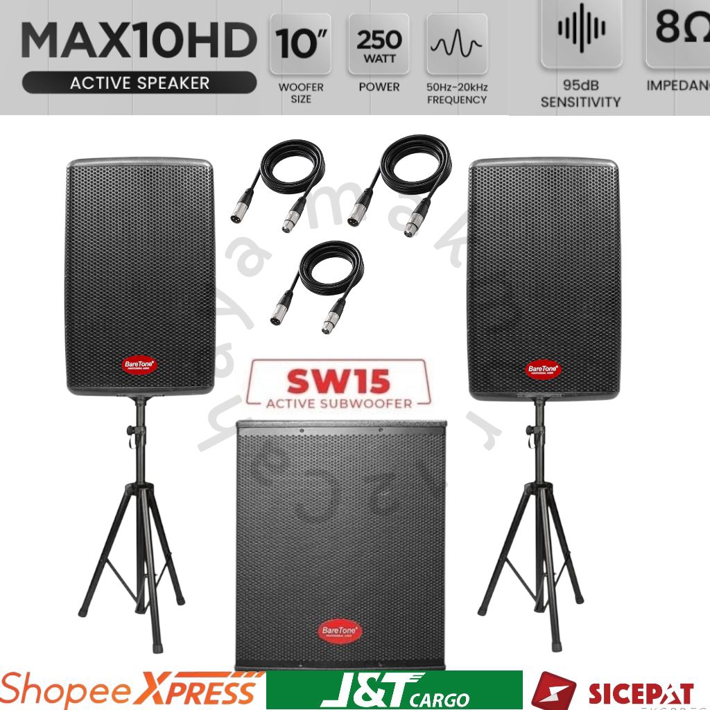 paket speaker aktif 10 inch komplit Subwoofer 15 inch original