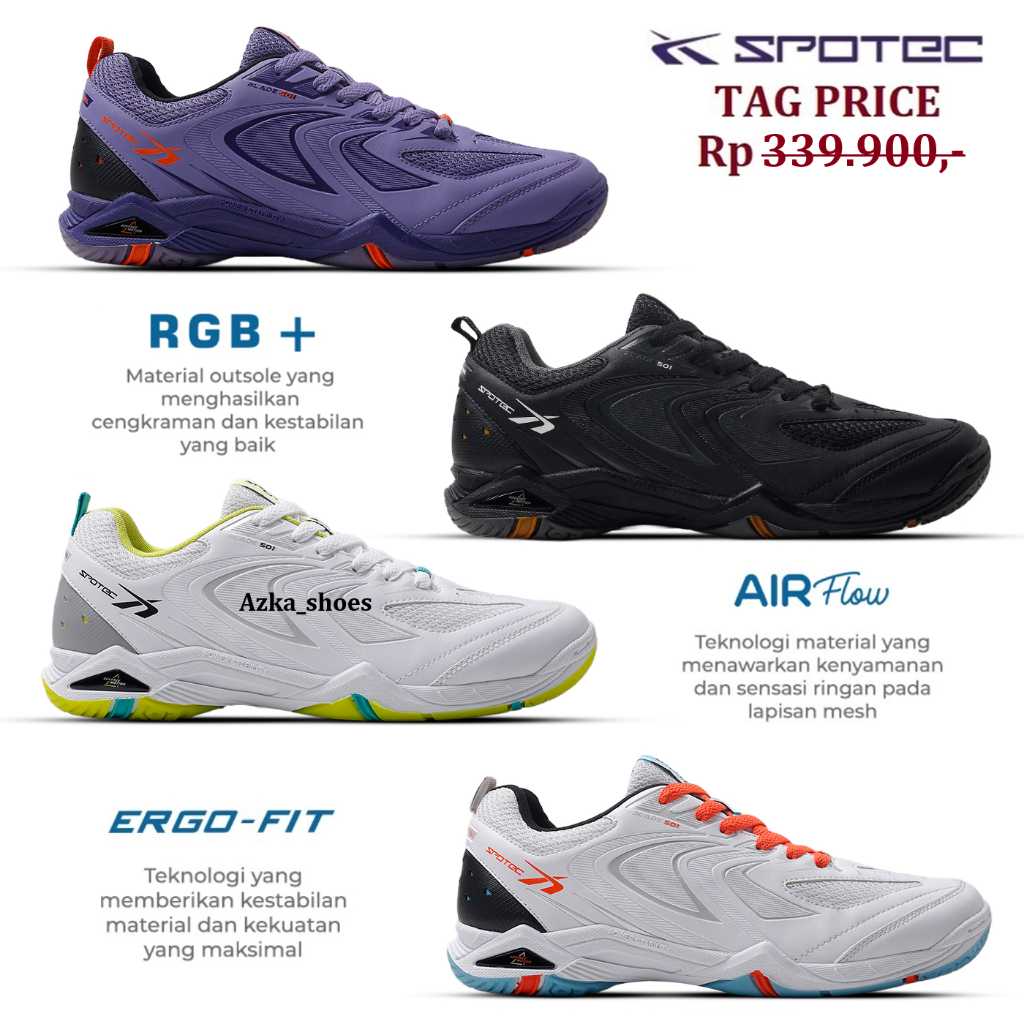 CUCI GUDANG Sepatu Badminton - Spotec Blade 501 - Sepatu Bulu Tangkis - Sepatu Original